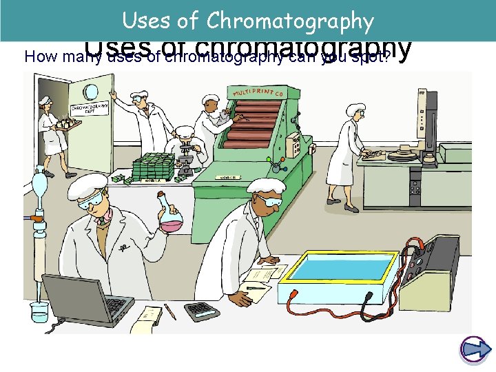Uses of Chromatography Uses of chromatography How many uses of chromatography can you spot?