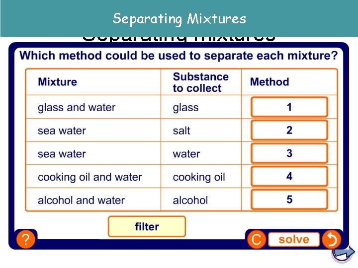 Separating Mixtures Separating mixtures 