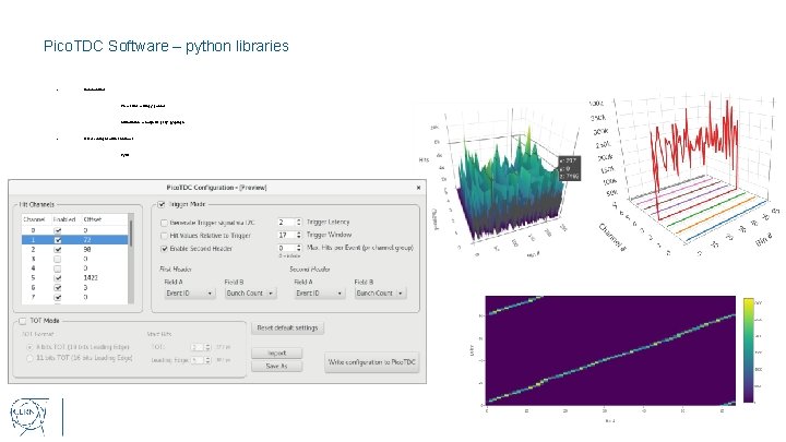 Pico. TDC Software – python libraries Data handling Processing → numpy, pandas Visualization →