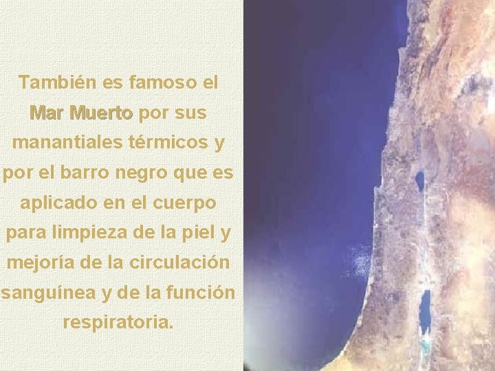 También es famoso el Mar Muerto por sus manantiales térmicos y por el barro