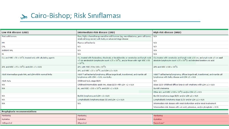 Cairo-Bishop; Risk Sınıflaması Cairo-Bishop; Risk Sınıflaması