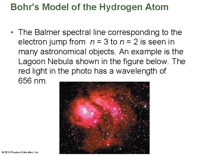 Bohr's Model of the Hydrogen Atom • The Balmer spectral line corresponding to the