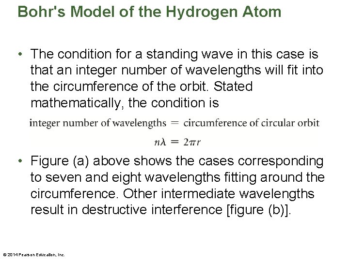 Bohr's Model of the Hydrogen Atom • The condition for a standing wave in