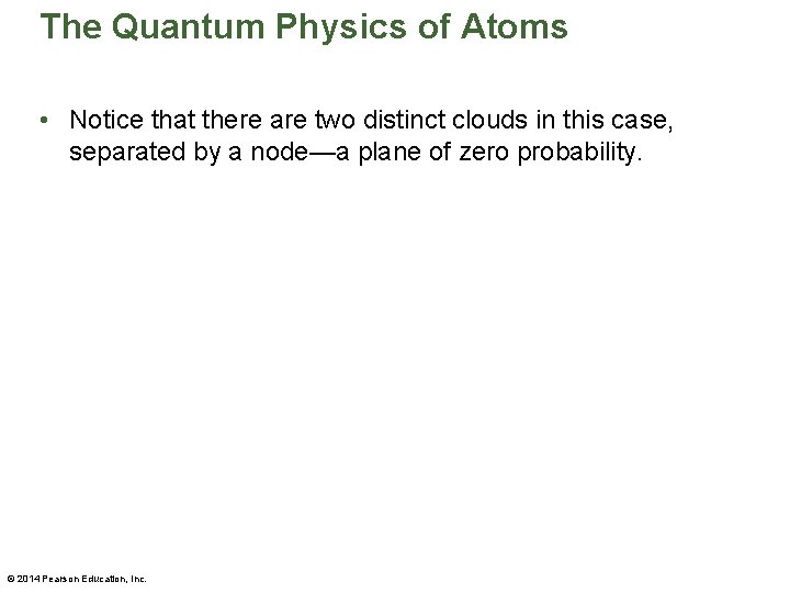 The Quantum Physics of Atoms • Notice that there are two distinct clouds in
