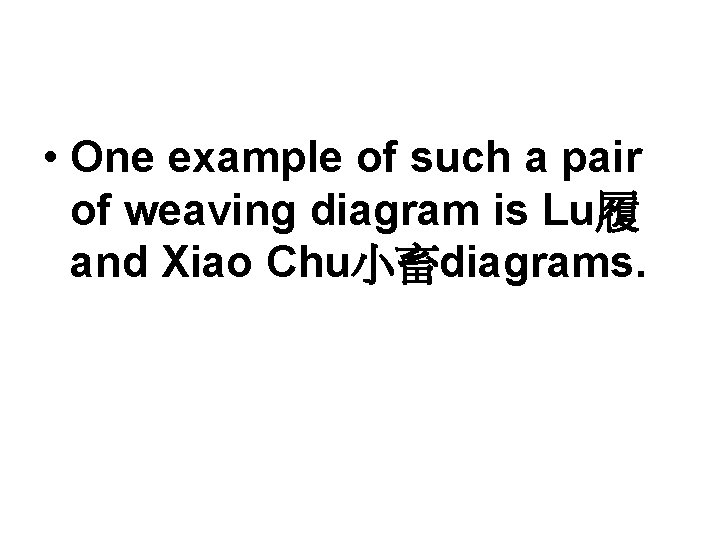 • One example of such a pair of weaving diagram is Lu履 and