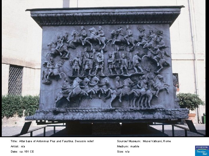 Title: Altar base of Antoninus Pius and Faustina. Decursio relief Source/ Museum: Musei Vaticani,