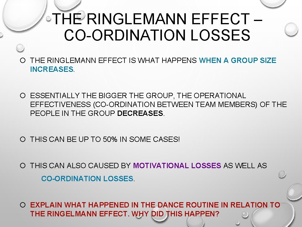 THE RINGLEMANN EFFECT – CO-ORDINATION LOSSES THE RINGLEMANN EFFECT IS WHAT HAPPENS WHEN A THE RINGLEMANN EFFECT – CO-ORDINATION LOSSES THE RINGLEMANN EFFECT IS WHAT HAPPENS WHEN A