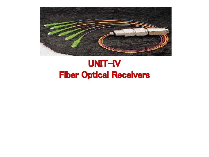 UNIT-IV Fiber Optical Receivers 