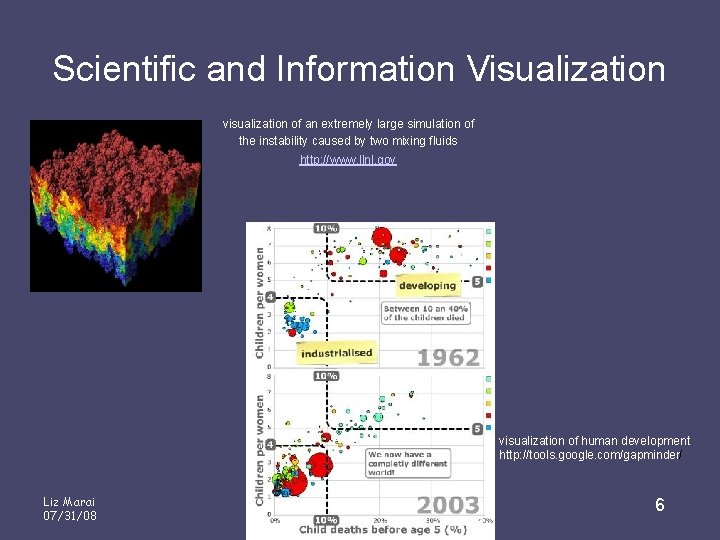 Scientific and Information Visualization visualization of an extremely large simulation of the instability caused