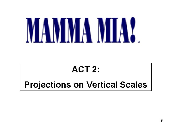 ACT 2: Projections on Vertical Scales 9 