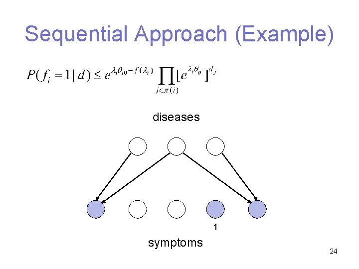 Sequential Approach (Example) diseases 1 symptoms 24 