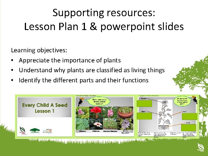 Supporting resources: Lesson Plan 1 & powerpoint slides Learning objectives: • Appreciate the importance