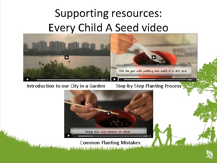 Supporting resources: Every Child A Seed video Introduction to our City in a Garden