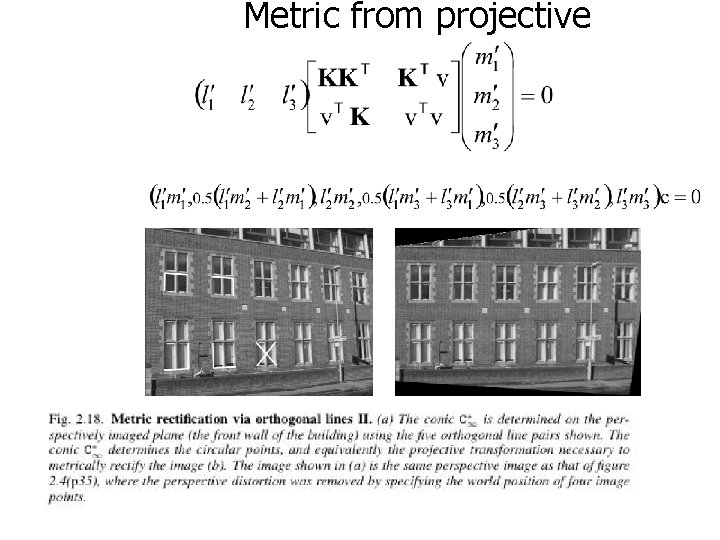 Metric from projective 