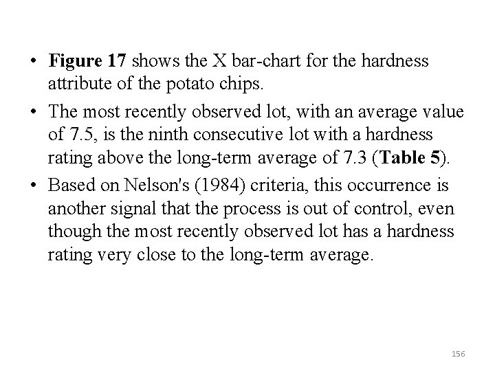  • Figure 17 shows the X bar chart for the hardness attribute of