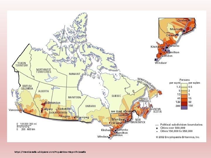 https: //travelcanada. wikispaces. com/Population+Map+of+Canada 