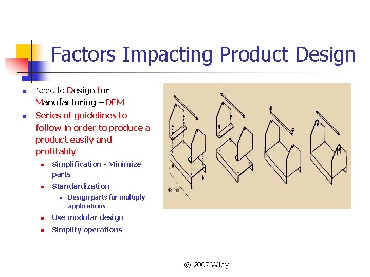 Factors Impacting Product Design n n Need to Design for Manufacturing – DFM Series