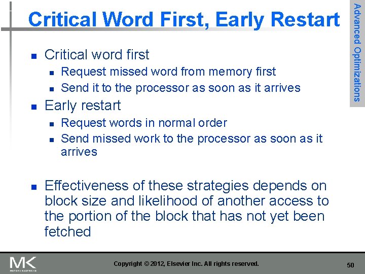 n Critical word first n n n Early restart n n n Request missed n Critical word first n n n Early restart n n n Request missed