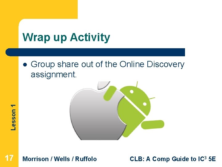 Wrap up Activity Group share out of the Online Discovery assignment. Lesson 1 l Wrap up Activity Group share out of the Online Discovery assignment. Lesson 1 l