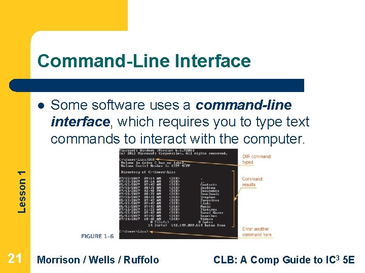 Command-Line Interface Some software uses a command-line interface, which requires you to type text Command-Line Interface Some software uses a command-line interface, which requires you to type text