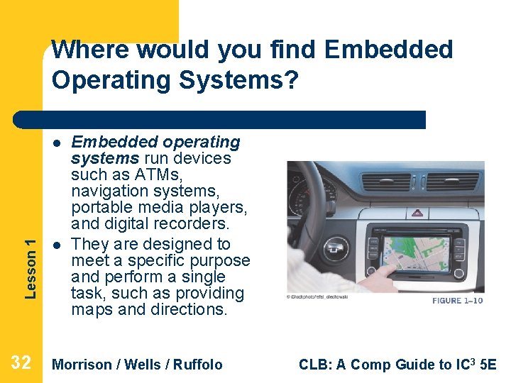 Where would you find Embedded Operating Systems? Lesson 1 l 32 l Embedded operating Where would you find Embedded Operating Systems? Lesson 1 l 32 l Embedded operating