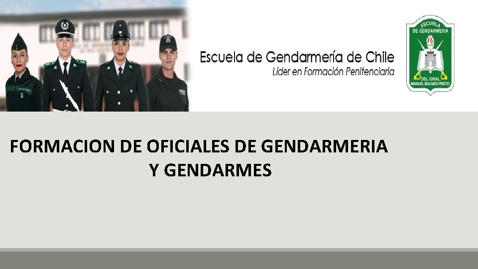 FORMACION DE OFICIALES DE GENDARMERIA Y GENDARMES 