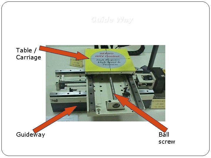 Guide Way Table / Carriage Guideway Ball screw 