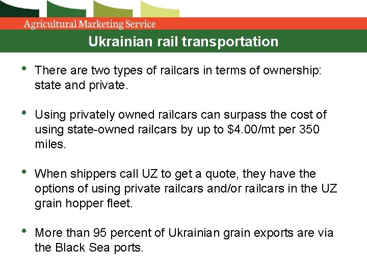 Ukrainian rail transportation • There are two types of railcars in terms of ownership: Ukrainian rail transportation • There are two types of railcars in terms of ownership: