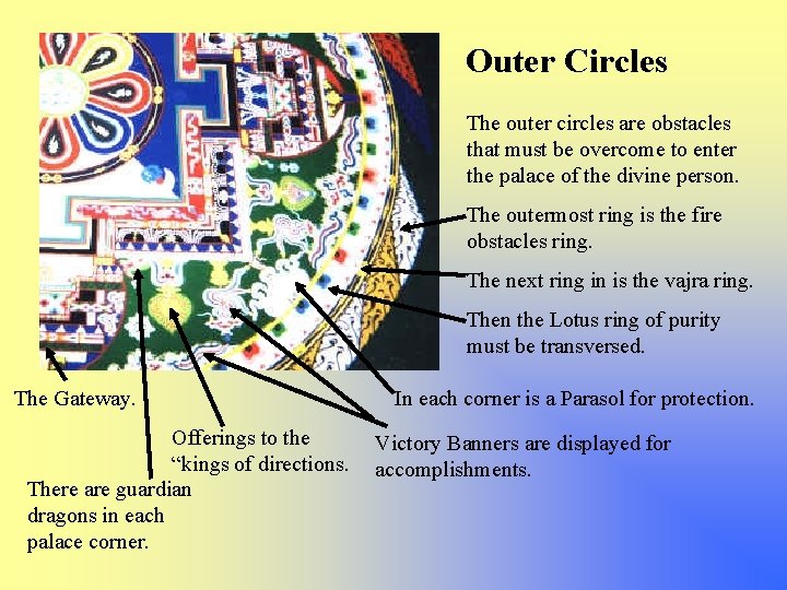 Outer Circles The outer circles are obstacles that must be overcome to enter the