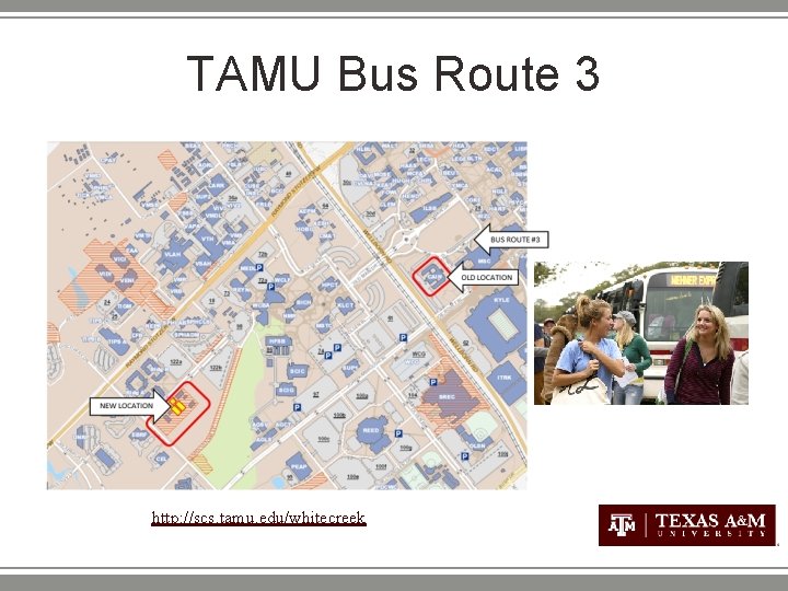TAMU Bus Route 3 http: //scs. tamu. edu/whitecreek 