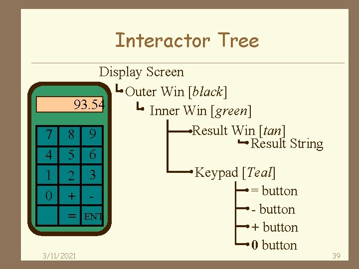 Interactor Tree 7 4 1 0 Display Screen Outer Win [black] 93. 54 Inner