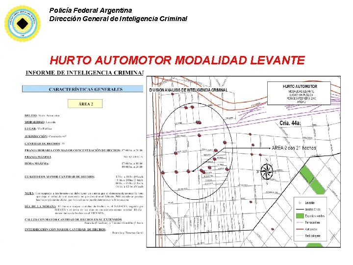 Policía Federal Argentina Dirección General de Inteligencia Criminal HURTO AUTOMOTOR MODALIDAD LEVANTE 