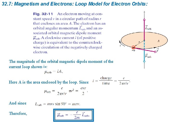 32. 7: Magnetism and Electrons: Loop Model for Electron Orbits: The magnitude of the