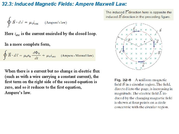 32. 3: Induced Magnetic Fields: Ampere Maxwell Law: Here ienc is the current encircled