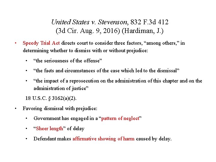 United States v. Stevenson, 832 F. 3 d 412 (3 d Cir. Aug. 9,