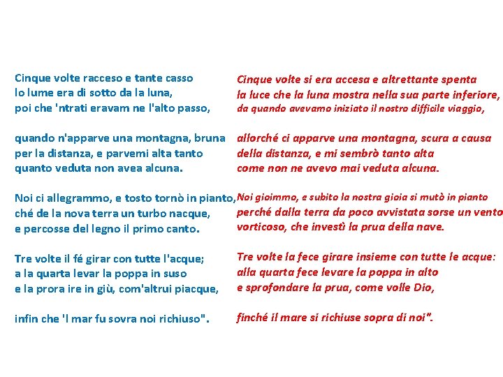 Cinque volte racceso e tante casso lo lume era di sotto da la luna, Cinque volte racceso e tante casso lo lume era di sotto da la luna,