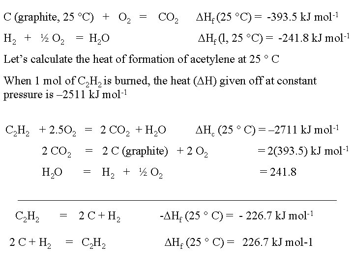C (graphite, 25 °C) + O 2 = CO 2 Hf (25 °C) =