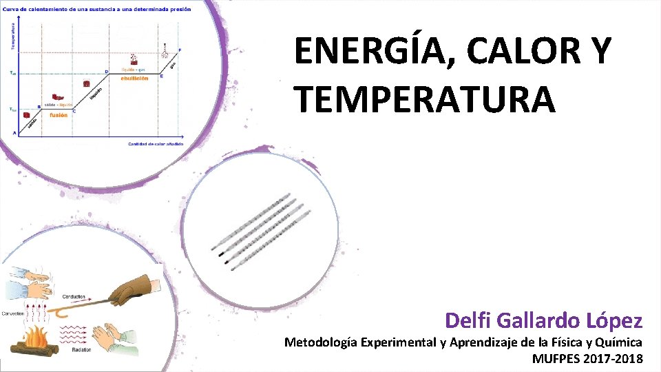 ENERGÍA, CALOR Y TEMPERATURA Delfi Gallardo López Metodología Experimental y Aprendizaje de la Física