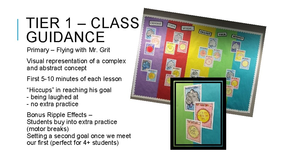 TIER 1 – CLASSROOM GUIDANCE Primary – Flying with Mr. Grit Visual representation of