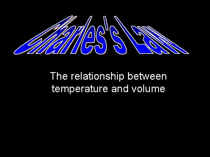 The relationship between temperature and volume 