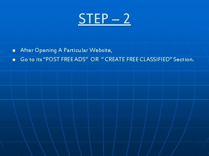 STEP – 2 n n After Opening A Particular Website, Go to its “POST STEP – 2 n n After Opening A Particular Website, Go to its “POST