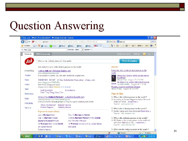 Question Answering 31 