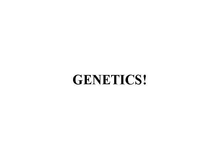 GENETICS! 