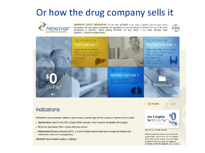 Or how the drug company sells it 