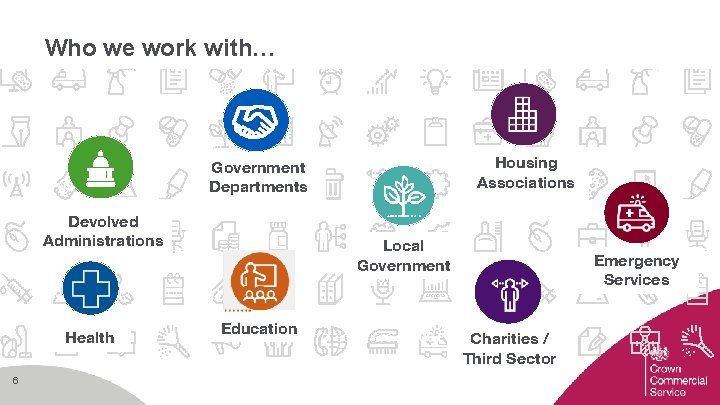 Who we work with… £ 6. 3 bn from the wider public sector Devolved