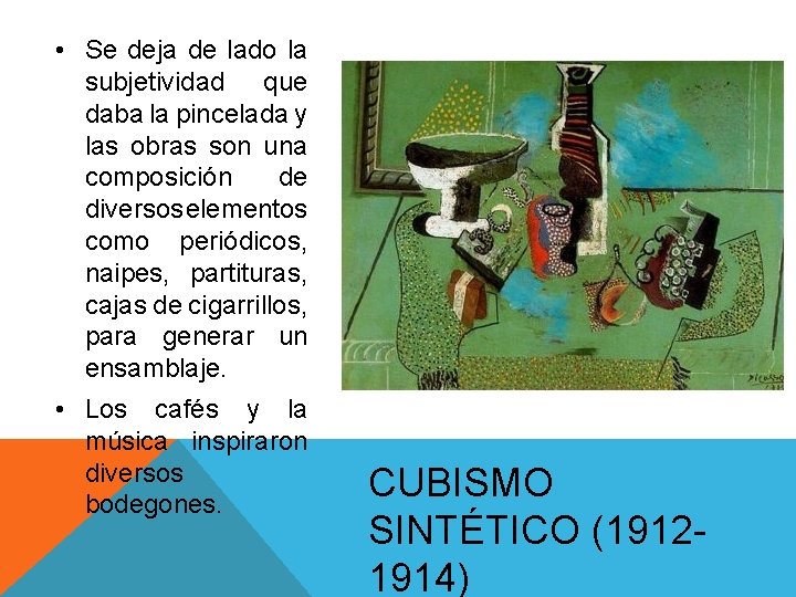 • Se deja de lado la subjetividad que daba la pincelada y las • Se deja de lado la subjetividad que daba la pincelada y las