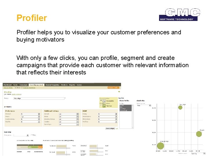 Profiler helps you to visualize your customer preferences and buying motivators With only a