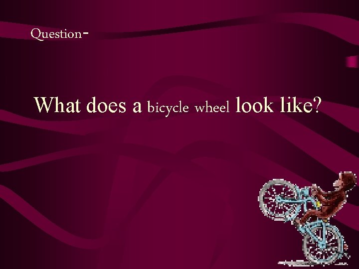 Question- What does a bicycle wheel look like? 