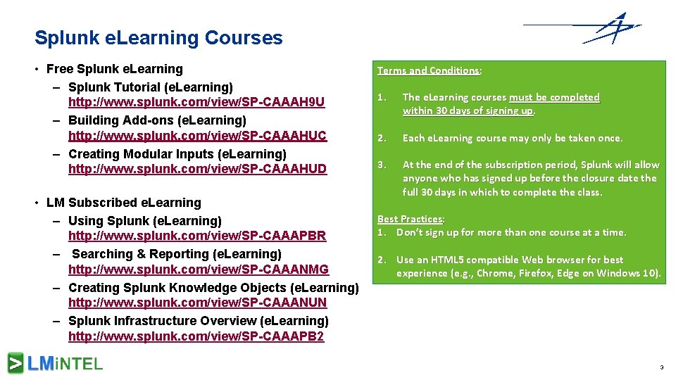 Splunk e. Learning Courses • Free Splunk e. Learning – Splunk Tutorial (e. Learning)