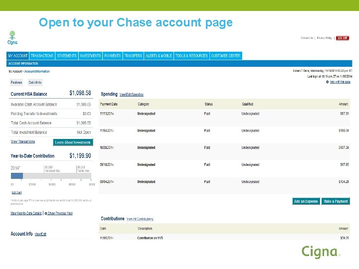 Open to your Chase account page Open to your Chase account page